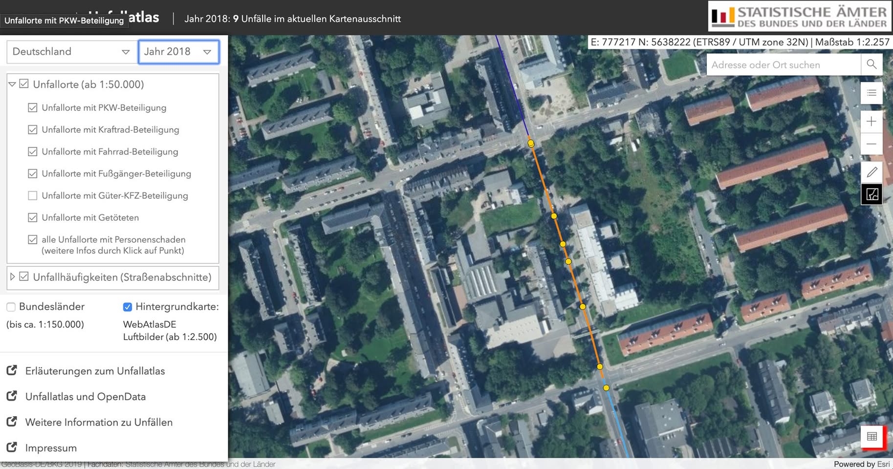 Unfälle auf der Clausstr. im Abschnitt Charlottenstr. / Bernhardstr.